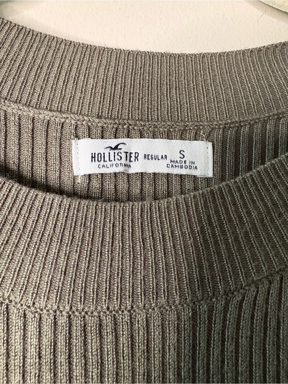 Hollister Olive Ribbed Long-Sleeve Knit Dress - Picture 2 of 3